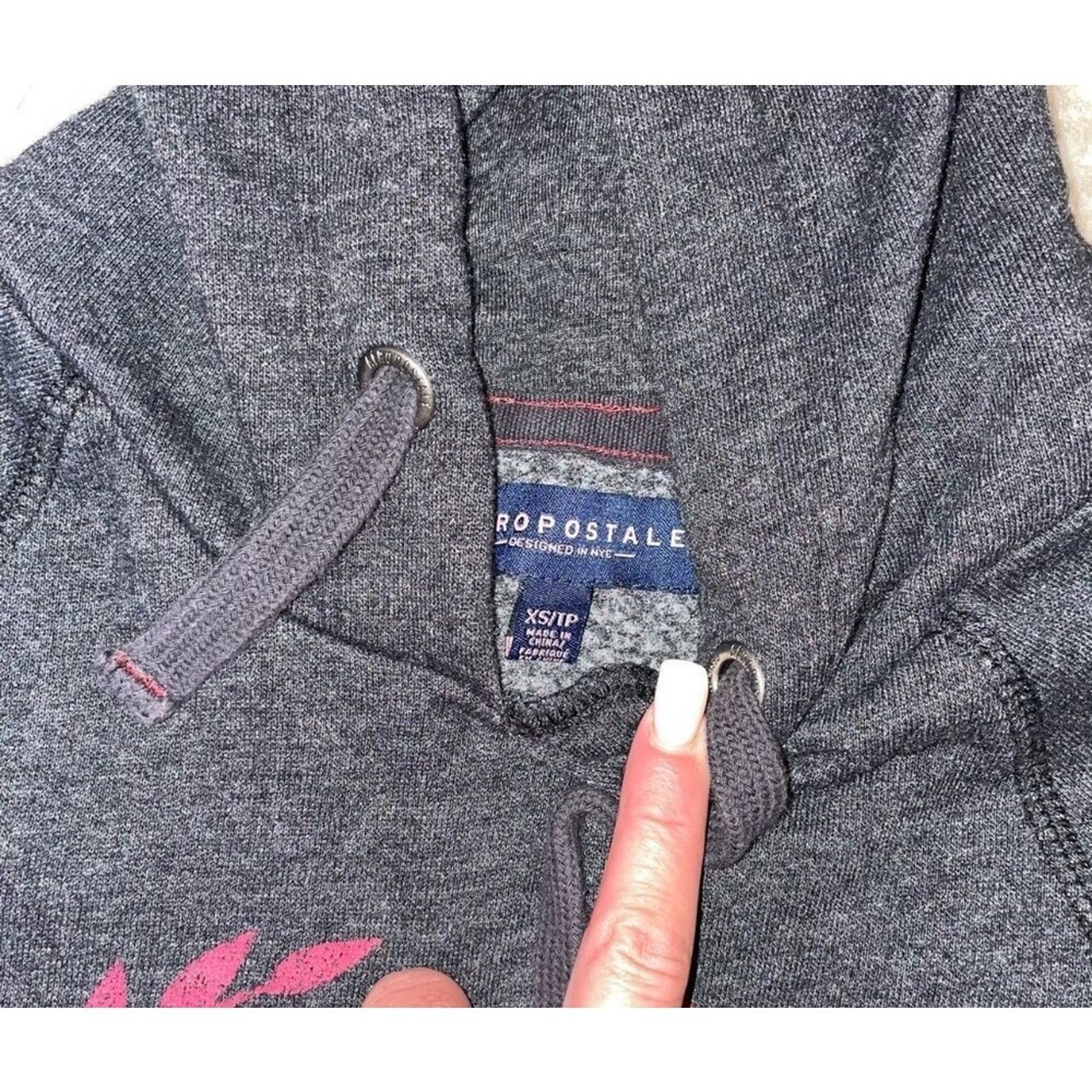 Aeropostale New York lightweight pullover hooded sweatshirt charcoal gray XS - Picture 5 of 5